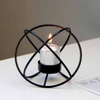 Geometrinis Tealight Turėtojas Stalo Dekoro Metalo Votive Žvakės Puošmena dėl Tinkamumo Dekoras