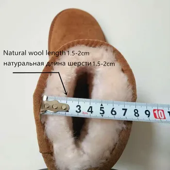 Sniego batai moterims vandeniui Australija žiemos širdys batai Non-slip guminis padas tikros karvės odos odos didelio dydžio didmeninės