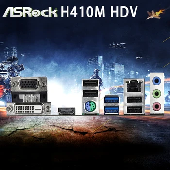 Naujas ASRock H410M-HDV 10-osios kartos Core/Pentium/Celeron LGA 1200 DDR4 64GB USB3.2 Gen1 PCI-E 3.0 SATA III Desktop