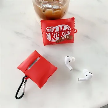 3D Kitkat Mielas Šokolado Chip Cookies Belaidės Ausinės Atveju Airpods 1 2 Pro Langelį 