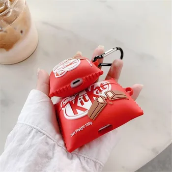 3D Kitkat Mielas Šokolado Chip Cookies Belaidės Ausinės Atveju Airpods 1 2 Pro Langelį 