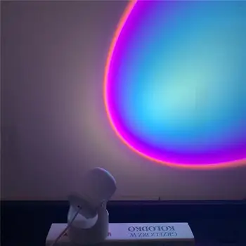 Saulės Atmosfera Šviesą Vaivorykštės Projektorius Naktį Žibintai Usb Led Stalo Lempa Projekciniai Šviestuvai, Miegamojo Kavos Sienų Apdaila
