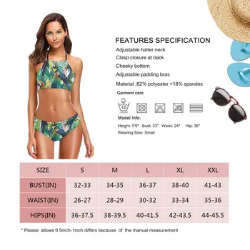 Augalų, Paukščių Spausdinti Moterų Bikinis Nustatyti Ponios Apynasrio Bikini Viršūnes Seksualus Vasaros Paplūdimio Tankini Maudymosi Kostiumėlį Nuosėdos 2021