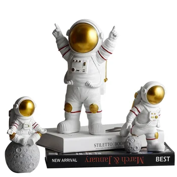TANGCHAO Namų Dekoro Dervos Astronautas Figūrėlės Dekoratyvinė Skulptūra Astronautas Su Mėnulio Modelis Ornamentu Namų Dekoracijas Statula