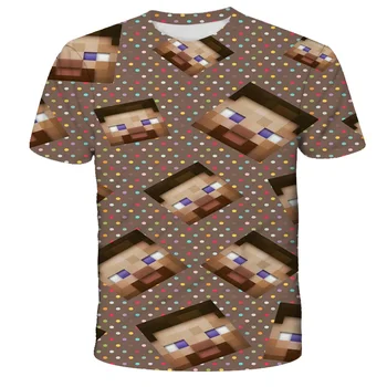 Mano Pasaulis 3D T-shirt 4-14 metų amžiaus berniukų ir mergaičių animacinių trumparankoviai marškinėliai vasaros drabužių