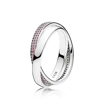 PBP JZ 2 Originalus prekių 925 sterlingas sidabro žiedas su išgraviruotu putojantis logotipas meilė širdies deimanto žiedas Akmuo moterų žiedas