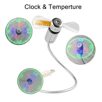 Kūrybos Mini USB Ventiliatorius Aušintuvo LED Laikrodis Realiu Laiku Temperatūros Ekranas Vasaros Vėsinimo Ventiliatorius Nešiojamas Kompiuteris PC