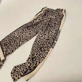2021 m. Vasarą Moters Laisvas Kelnes Leopardas Spausdinti Užtrauktukas Ilgos Kelnės Sexy Atsitiktinis Hign Kokybės Kelnės