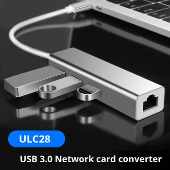ULC28 docking station 3 USB HUB doko stotis HDD c tipo nešiojamas adapteris usbc macbook net RJ45 jungiamojo usb-c išorės kompiuterių