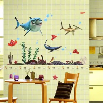 Žuvis, Jūros Dugno Visuotinės Mobilizacijos Animacinių Filmų Nemo Maudymosi Sienų Lipdukų Dekoras Įdomus Miegamojo Sienos Lipdukai