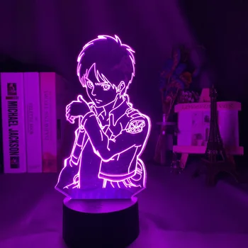 Akrilo 3D Naktį Šviesos Eren Yeager Pav Miegamojo Puošimas naktinė lempa Dropshipping Baterija Lempos Ataka Titan Dovana