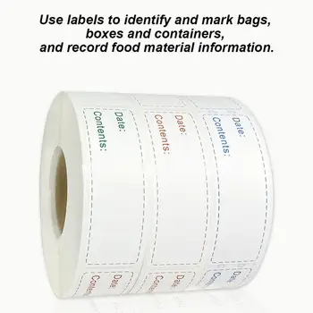 150pcs/roll Data Lipdukas Roll Šaldytuvas Data Turinys Etiketės Nuimamas Virtuvės Maisto produktų Laikymo aplinkosaugos ¾enklelis, 3 Spalvų