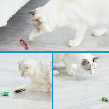 1pcs Pet Žūklės Žaislai Kačių Ir Šunų Kačių Žaislai Automatiškai Elektros Naminių Kačių Žaislas Pėsčiomis Vabzdžių Žaislai Tiekimą Katės Šunys