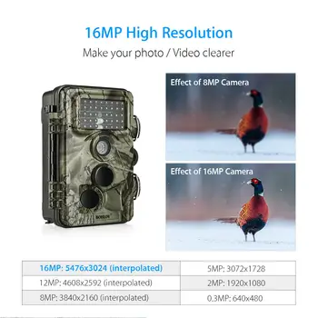Laukinių gyvūnų Medžioklės Camera 16MP Takas Kameros Ūkio Saugumo ir SPINDULIŲ Naktinio Matymo Foto Spąstus IP66 Vaizdo Stebėjimo ir Lauko Stebėjimo