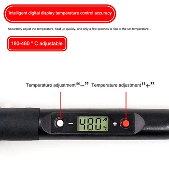 80W Skaitmeninis Elektros lituoklio Temperatūra Reguliuojama Suvirinimo Aparato 220V Litavimo Patarimai Įrankis Termostatas LCD Kontrolės