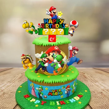 Super Mario žaidimas anime mario bros Luigi yoshi Naršyklė Cupcake Pyragas įdėkite Vaikams Gimtadienio Pyragas Apdaila tiekimo dovanos