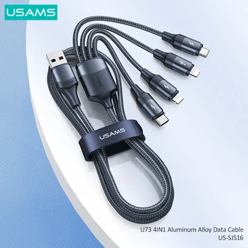 USAMS 3 In 1 USB Micro Kabelis C Tipo Greito Įkrovimo Kabelis Huawei 