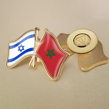 Izraelio ir Maroko Kirto Dviguba Draugystė Šaligatvio Atvartas Smeigtukai Sagė Ženkliukai