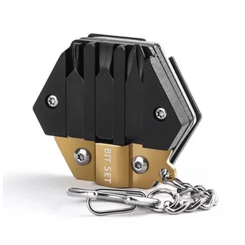 Multitool Keychain Šešiakampe Rinkinys Lankstymo Mini Pocket Išgyvenimo Įrankių Rinkinys su Peiliu Mikro Varžtas Vairuotojas Nustatyti, Daugiafunkciniai Įrankiai