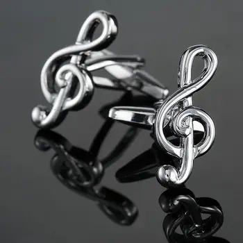 Aukštos kokybės smuiko rankogalių segtukai naujas mados roko Romantišką Muziką Pianinu, Saksofonu rankogalių segtukai mados vyriški Vestuvių Marškinėliai ženklelis pin