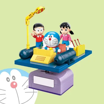 Naujasis Japonijos Klasikinių Komiksų TV Anime Doraemons Nobitas Nobis Kambarių Laiko Mašinos Modelį Draugais Pastato Blokus, Plytas Vaikas Žaislą Dovanų