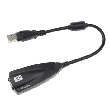 Naujas Atvykimo 5HV2 Išorinė USB Garso plokštė 7.1 Kanalo USB 3D CH Virtualių Kanalų Garso Takelių Garso Adapteris Tarjeta de sonido