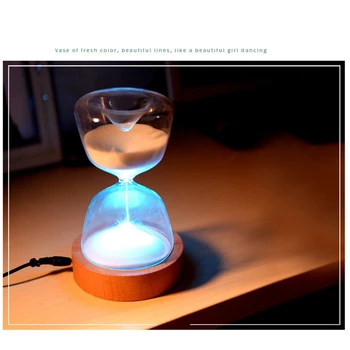 Stiklo smėlio laikrodis Apšvietimas Laikmatis LED Smėlio Stiklo Naktį, Šviesos, Miego Pagalbininkas su Nuotolinio Valdymo Kalėdų
