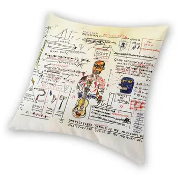 Minkštas Neatrastas Genijus Mesti Pagalvės užvalkalą Namų Dekoro Užsakymą Jean Michel Basquiat Meno Pagalvėlė Padengti 45x45 Pillowcover už Sofos