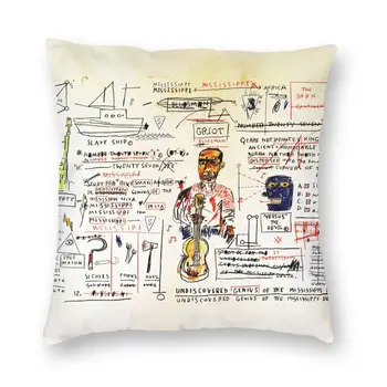 Minkštas Neatrastas Genijus Mesti Pagalvės užvalkalą Namų Dekoro Užsakymą Jean Michel Basquiat Meno Pagalvėlė Padengti 45x45 Pillowcover už Sofos
