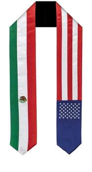 Ryte užsakymą dizaino studijas skara Meksika Amerikos nacionalinės vėliavos šalikas 180*14cm baigimo suknelė priedų