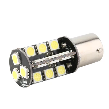 Aukštas Šviesos Efektyvumas Universalus 27 SMD Balta 12V LED Lempos lemputė Lemputės Automobilių Balta 1156 1157 Canbus Klaidų