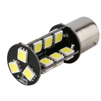 Aukštas Šviesos Efektyvumas Universalus 27 SMD Balta 12V LED Lempos lemputė Lemputės Automobilių Balta 1156 1157 Canbus Klaidų