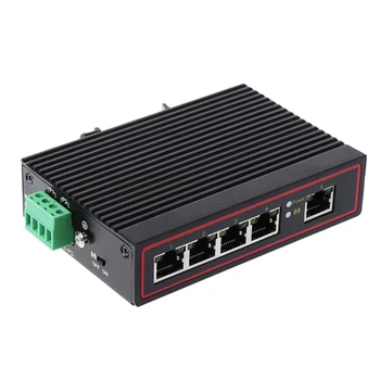 5-Port RJ45 10/100M Ethernet Desktop Switch Šakotuvai Tinklo Nešiojamas DIN Bėgelio Tipas