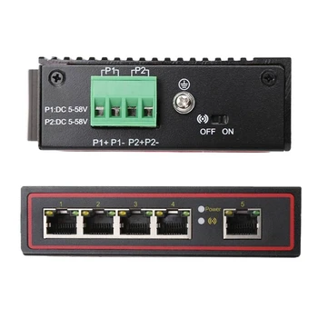 5-Port RJ45 10/100M Ethernet Desktop Switch Šakotuvai Tinklo Nešiojamas DIN Bėgelio Tipas