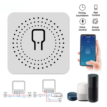 MINI Wifi Smart Switch Laikmatis 10A Belaidžio Jungikliai Protingo Namo Automatizavimo Suderinama su Tuya Alexa 
