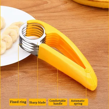 Virtuvės Daržovių Cutter Skustukas Salotos Gabalas Nerūdijančio Plieno Bananų Cutter Chopper Vaisių Pjovimo Peilis Agurkai