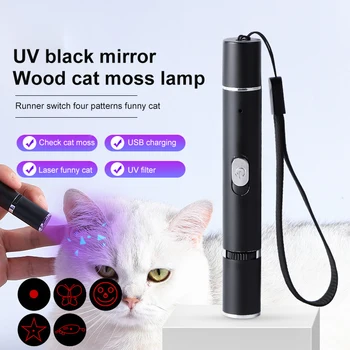 Kačių Žaislai Lazerio Pen Dantį Pet Šviesos Katė, Šuo Interaktyvių Pramogų Funny Cat USB Lempa UV 365 Naminių gyvūnų Prekių Už Įrankiai