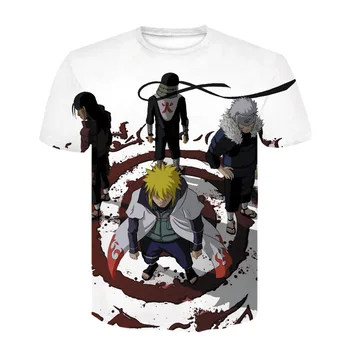 Vasaros Moterų ir Vyrų T-shirt 3D Spausdinimo Japanese Ninja Anime Narutos Sasuke Vaikų Plius Dydžio Marškinėlius