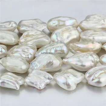 APDGG Originali Gamtos 16-18*20-26mm didelis nereguliarus atgimsta biwa perlų sruogos prarasti karoliukai moterų lady papuošalai 