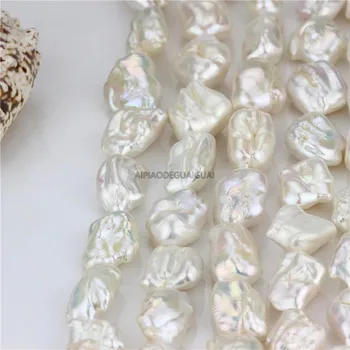 APDGG Originali Gamtos 16-18*20-26mm didelis nereguliarus atgimsta biwa perlų sruogos prarasti karoliukai moterų lady papuošalai 