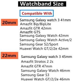 20/22mm dirželis Samsung Galaxy žiūrėti 3 46mm Pavarų S3 Siena/Amazfit tempas Silikono apyrankę huawei žiūrėti gt 2-2e-pro 42mm grupė