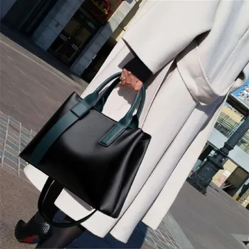 Moterų maišas Naujas Didelės talpos Rankinės Paprasta atmosferą Mados Maišelį Universalus pečių maišą odos cross-kūno Krepšiai moterims