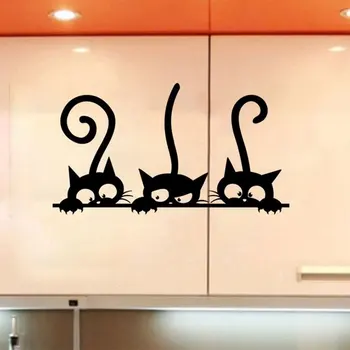 Sienos lipdukas, šaldytuvas, katė, kačiukas trijų spalvų Tinka namų virtuvės, biuro vaikų, suaugusiųjų Mielas