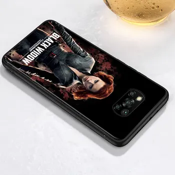 Stebuklas Keršytojas Black Widow Už Xiaomi POCO F3 F2 F1 M3 M2 C3 X3 X2 NFC Pro Žaisti Sumaišykite 3 A3 A2 A1 6 5 CC9 lite Minkštas Telefono dėklas