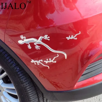 Mielas Max Gecko Mama ir vaikai Juokinga 3D automobilių lipdukas Automobilio stiliaus apdaila minkštas PVC lipdukas Chromuotas logotipas ženklelis lipdukas priedai