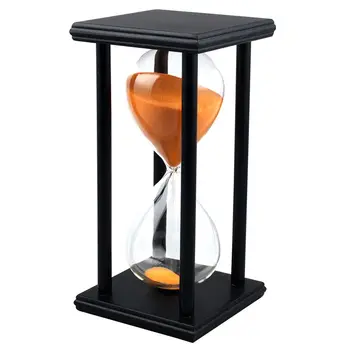 Spalvų! 60Min Medinės Smėlio Sandglass smėlio laikrodis Laikmatis Laikrodis Dekoro Unikali Dovana Tipas:60Min Juoda Rėmo, Smėlio, Oranžinė