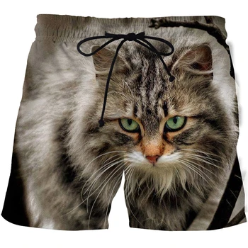 2021 naujų gyvūnų katė vyriški šortai harajuku mados spausdinti vyras maudymosi kostiumėlį, laisvalaikio šortai vyrų moterų paplūdimio trumpas kelnes plaukti šortai
