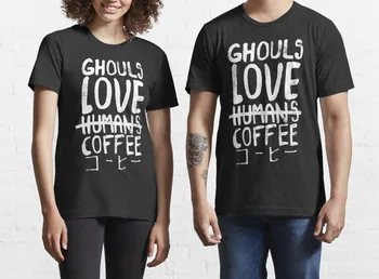 Ghouls meilės kavos Vyrų T-Shirt Juokinga Spausdinti Šortai Rankovėmis T-shirt Mados Atsitiktinis Viršūnes & Tees Prekės Unisex Drabužiai