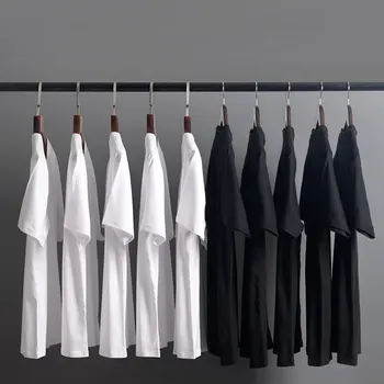 SENSELINK vasaros naują stilių grynos medvilnės baltas vientisos spalvos marškinėliai vyriški O-kaklo, trumpas rankovėmis vyriški aukštos kokybės klasikinis viršaus