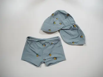Vaikiški Maudymosi kostiumai Rinkiniai 2021 JK Nauja Vasaros Berniukų, Mergaičių Mielas citrinų Spausdinti Maudymosi Kūdikių Bamblys Atostogų Outwear Bikini Drabužiai